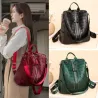 Sac à dos en cuir élégant - sac à bandoulière multifonction