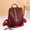 MochilasMochila vintage de moda - bolso de hombro multifunción de cuero - patrón de piel de serpiente
