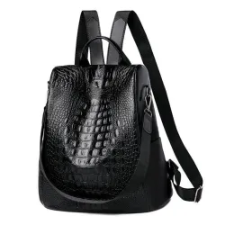 Fashionable vintage backpack - multifunction shoulder leather bag - snake skin patternBackpacks