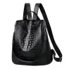 Fashionable vintage backpack - multifunction shoulder leather bag - snake skin patternBackpacks