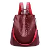 MochilasMochila vintage de moda - bolso de hombro multifunción de cuero - patrón de piel de serpiente