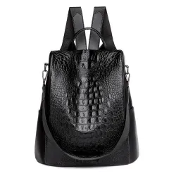 Fashionable vintage backpack - multifunction shoulder leather bag - snake skin patternBackpacks