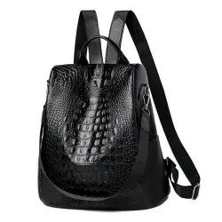 Fashionable vintage backpack - multifunction shoulder leather bag - snake skin patternBackpacks
