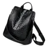 Fashionable vintage backpack - multifunction shoulder leather bag - snake skin patternBackpacks