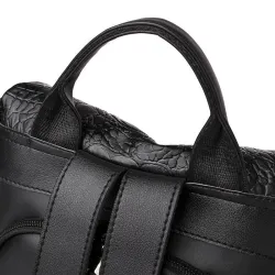 MochilasMochila vintage de moda - bolso de hombro multifunción de cuero - patrón de piel de serpiente