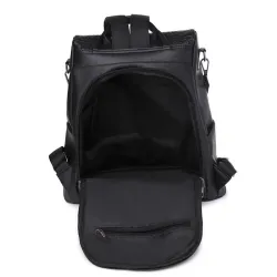 MochilasMochila vintage de moda - bolso de hombro multifunción de cuero - patrón de piel de serpiente