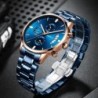 CRRJU - relógio azul luxuoso - Quartzo - aço inoxidável - à prova d'água