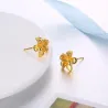 AretesAretes en forma de flor - chapados en oro