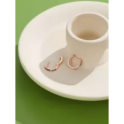Elegante små bøjle øreringe - med cubic zirconia - 925 sterling sølv