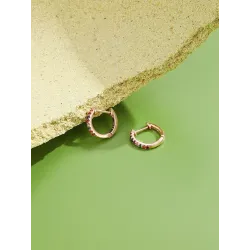 AretesElegantes aros pequeños - con circonitas - plata de ley 925