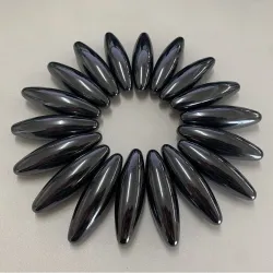 Sort oval magnetisk kugle - neodymmagnet - 60 * 18mm