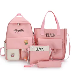Rugzak met grote capaciteit - handtas - schoudertas - etui - lettersprint - set van 4 stuksSets