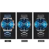 RelojesCRRJU - lujoso reloj azul - Cuarzo - acero inoxidable - resistente al agua