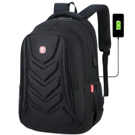 Fasjonabel ryggsekk - 15,6 tommers bærbar bag - USB-ladeport