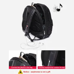 MochilasMochila de moda - bolsa para computadora portátil - resistente al agua - puerto de carga USB - diseño tallado