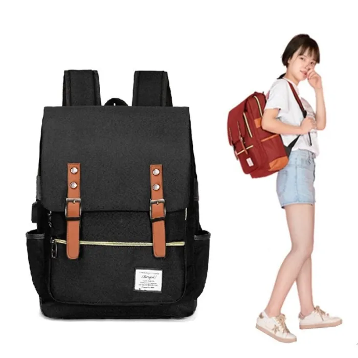 Vintage backpack - 15.6" laptop bag - USB charging portBackpacks