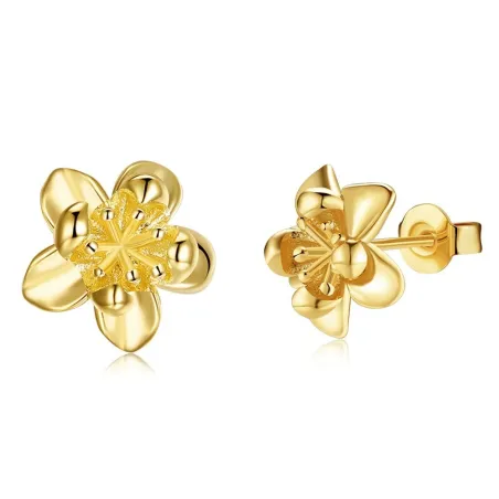 AretesAretes en forma de flor - chapados en oro