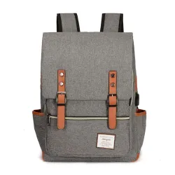 MochilasMochila vintage - Maletín para portátil de 15,6" - Puerto de carga USB