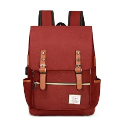 Vintage rugzak - 15,6" laptoptas - USB-oplaadpoortRugzakken