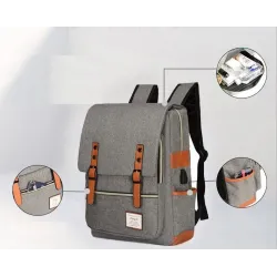 Vintage backpack - 15.6" laptop bag - USB charging portBackpacks