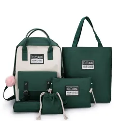 Trendy canvas tassen set - rugzak - schoudertas - handtas - etui - klein etui - 5 stuksSets