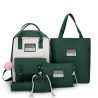 Trendy canvas tassen set - rugzak - schoudertas - handtas - etui - klein etui - 5 stuksSets