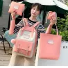 Trendy canvas bags set - backpack - shoulder bag - handbag - pencil case - small pouch - 5 piecesSets