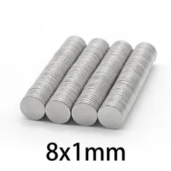 N35 - neodymium magnet - strong round disc - 8mm * 1mm - 50 - 1000 piecesN35