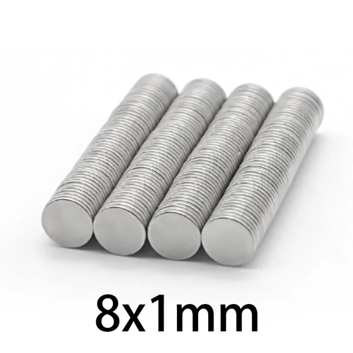 N35 - aimant néodyme - disque rond puissant - 8mm * 1mm - 50 - 1000 pièces