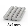 N35N35 - imán de neodimio - disco redondo resistente - 8 mm * 1 mm - 50 - 1000 piezas