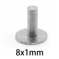 N35 - magnes neodymowy - mocna okrągła tarcza - 8mm * 1mm - 50 - 1000 sztukN35