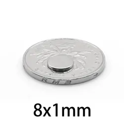 N35N35 - imán de neodimio - disco redondo resistente - 8 mm * 1 mm - 50 - 1000 piezas