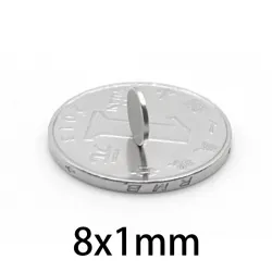 N35N35 - imán de neodimio - disco redondo resistente - 8 mm * 1 mm - 50 - 1000 piezas