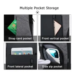 Modny plecak - torba na laptopa 15,6 cala - port USB do ładowania - wodoodpornyPlecaki