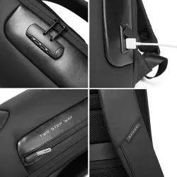 Multifunktionell elegant ryggsäck - 15,6 tums laptopväska - stöldskydd - USB-laddningsport - vattentät