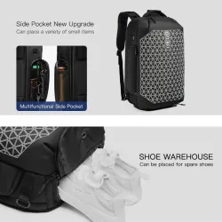 OZUKO - mochila elegante - bolsa para laptop de 15,6 polegadas - antifurto - com armazenamento de sapatos - porta de carregament