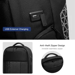 OZUKO - modny plecak - torba na laptopa 15,6 cala - antykradzieżowa - z miejscem na buty - port ładowania USB - wodoodpornyPl...