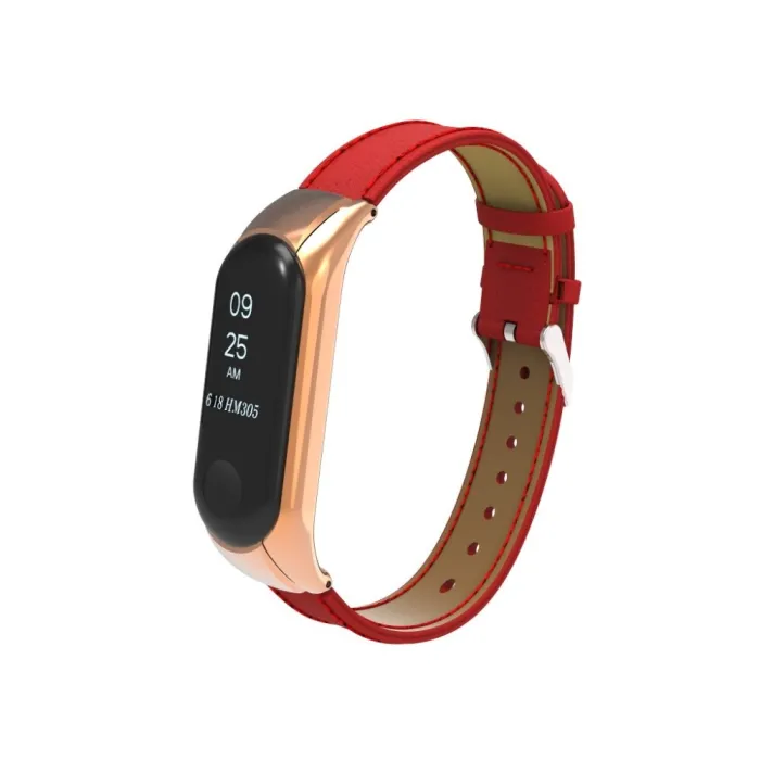 Pulseira de couro - para relógio Xiaomi Mi Band - 3-4-5-6