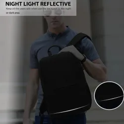 Multifunksjonell ryggsekk - 15,6-tommers bærbar bag - anti-tyveri - USB-ladeport - vanntett