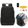 Multifunksjonell ryggsekk - 15,6-tommers bærbar bag - anti-tyveri - USB-ladeport - vanntett