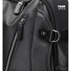 Fashionable leather backpack - 15.6 inch laptop bag - earphone hole - waterproofBackpacks
