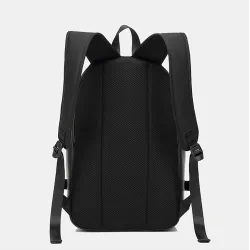 Sac à dos en cuir à la mode - sac pour ordinateur portable 15,6 pouces - trou pour écouteurs - étanche