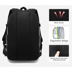 MochilasMochila de cuero de moda - bolsa para computadora portátil de 15,6 pulgadas - orificio para auriculares - resistente ...