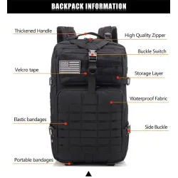 Trendy sportsryggsekk - stor kapasitet - vanntett - fjellklatring - fotturer - camping