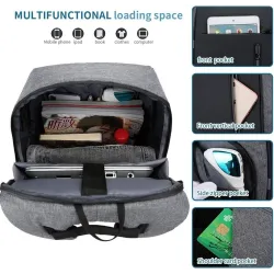Fasjonabel ryggsekk - 15,6 tommers laptopveske - USB-ladeport - vanntett