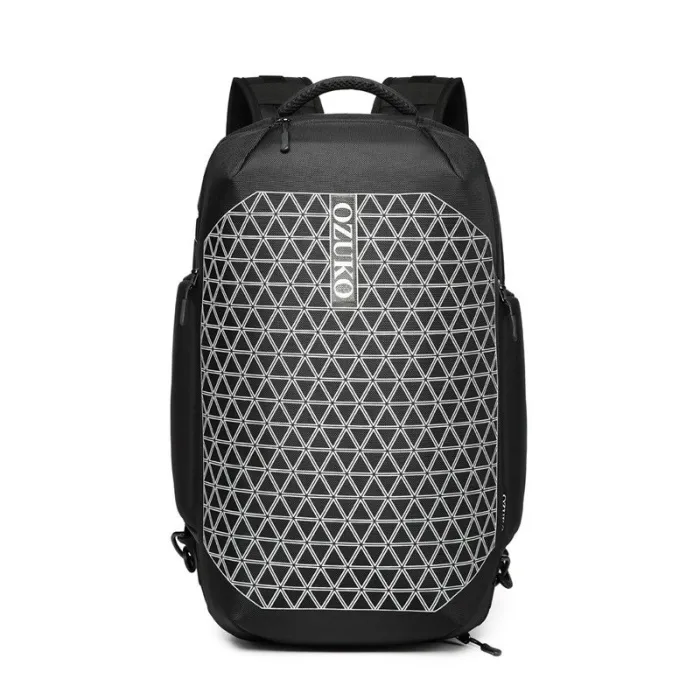 OZUKO - sac à dos à la mode - sac pour ordinateur portable 15,6 pouces - antivol - avec rangement pour chaussures - port de char
