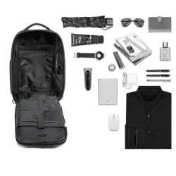 OZUKO - mochila elegante - bolsa para laptop de 15,6 polegadas - antifurto - com armazenamento de sapatos - porta de carregament