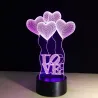Lampa akrylowa 3D - panel dotykowy - pilot - LOVE / sercaŚwiatła