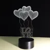 Lampa akrylowa 3D - panel dotykowy - pilot - LOVE / sercaŚwiatła