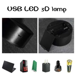 3D acrylaat lamp - touch panel - afstandsbediening - LOVE / hartjesVerlichting